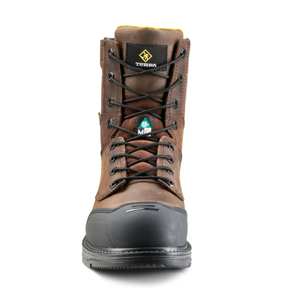 Terra Patton Unisex 8" Aluminum Toe Internal MET Guard Work Safety CSA Boot 839KDB - Brown