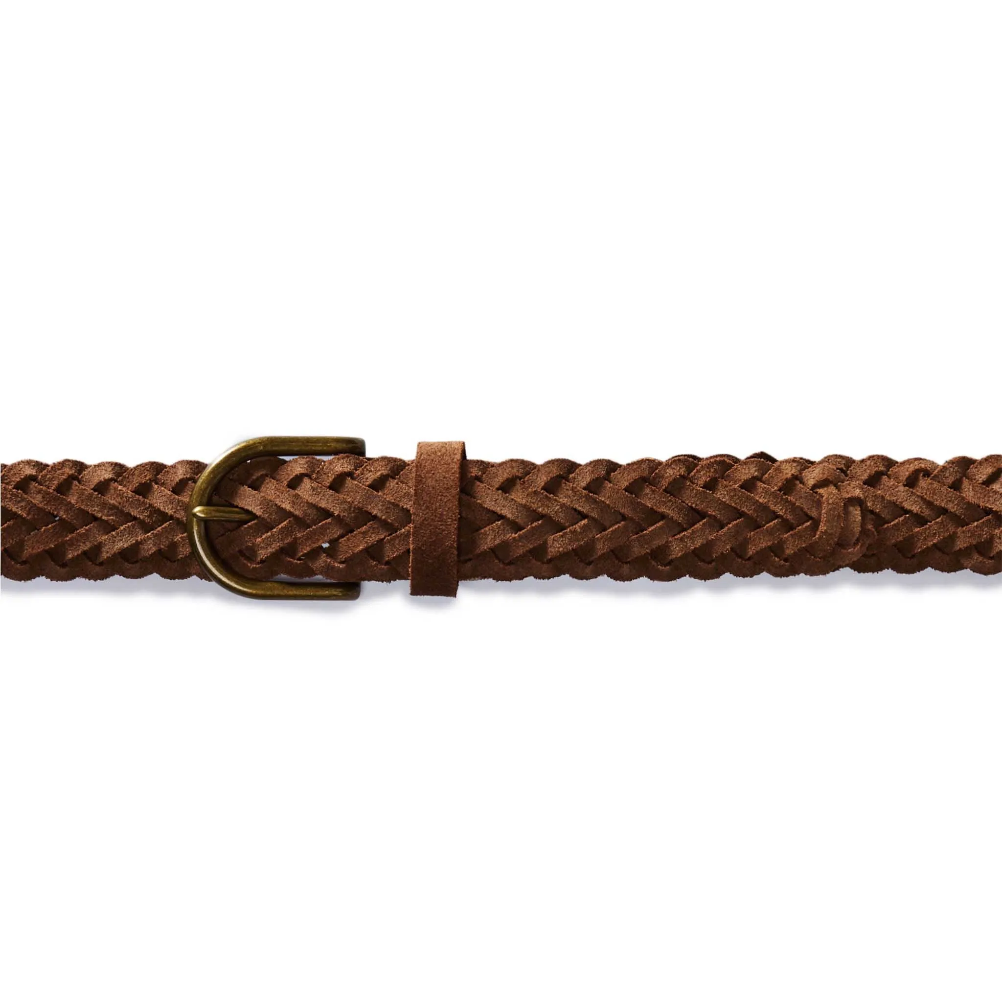 The Braided Belt in Tan Suede