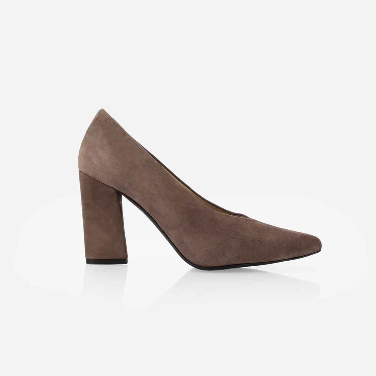 The Valencia Pump Ash Brown Suede