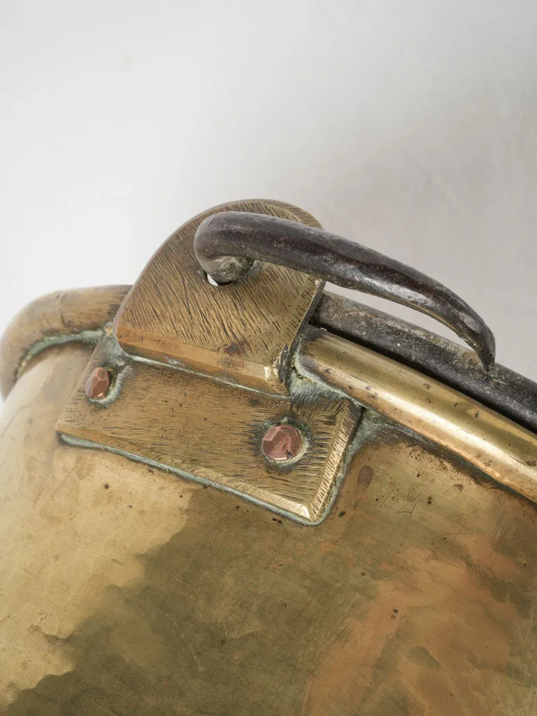 Very large 19th-century French brass cauldron