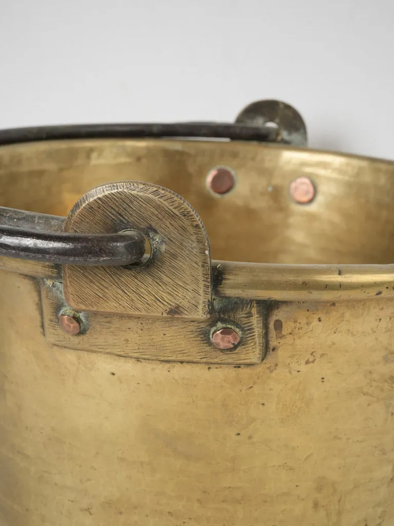 Very large 19th-century French brass cauldron