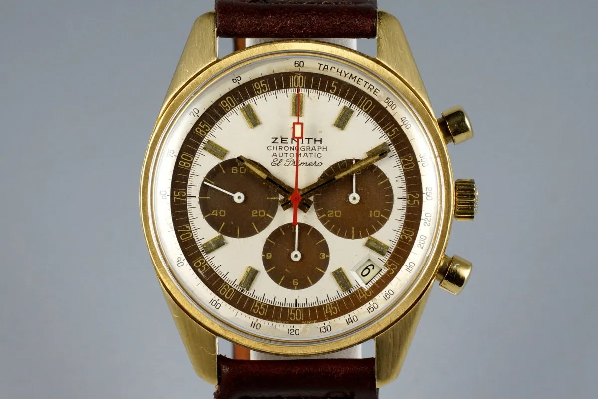 Vintage Zenith 18K YG El Primero G381 Tropical Dial