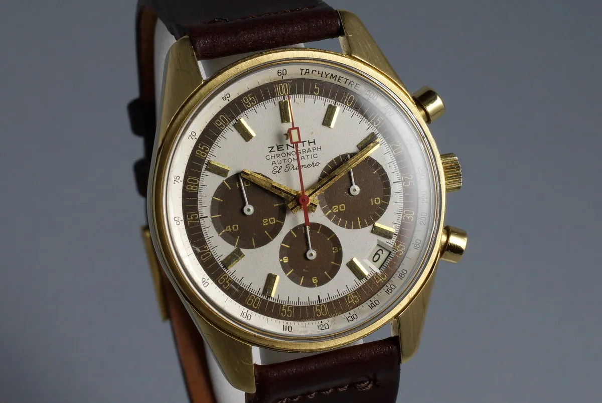 Vintage Zenith 18K YG El Primero G381 Tropical Dial