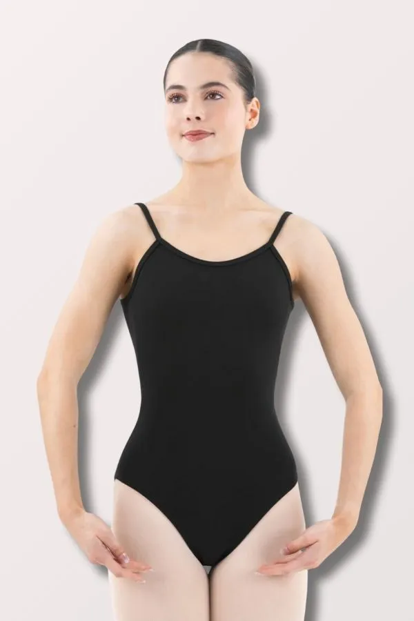 Women's Adjustable Cotton Camisole Leotard - Black